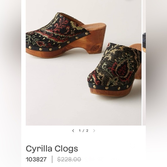 Sundance Cordani Zorba Tapestry Clogs Shoes Cyrilla Five Worlds 70s Retro New - Picture 2 of 15